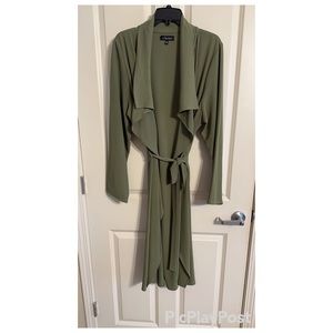 Waterfall Collar Open Front Coat “Olive”